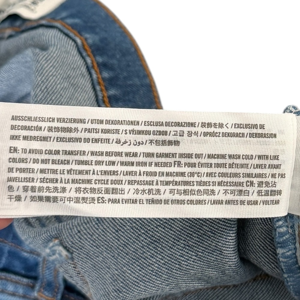 Abercrombie & Fitch Curve Love The 90s Straight Mid Rise Jeans Blue 34 18R Denim - Picture 5 of 11